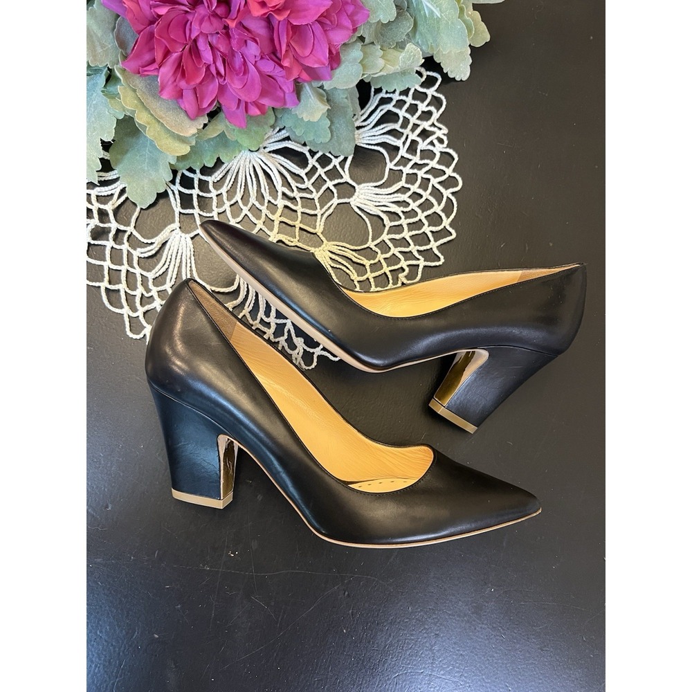 Rupert Sanderson Black Leather Pointed Toe Heels Sz 37.5 Made In Italy‎ USA Sz 7 - Picture 3 of 16
